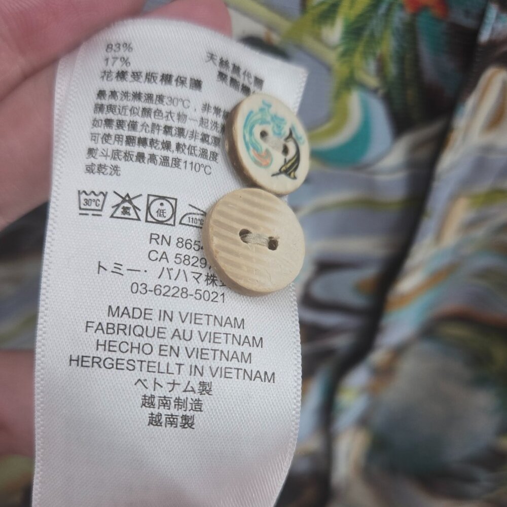 Tommy Bahama Coconut Point Button Down Aloha Tiki Shirt Size Large - Picture 12 of 13